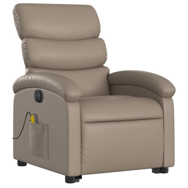 vidaXL massagestol med løftefunktion kunstlæder cappuccinofarvet