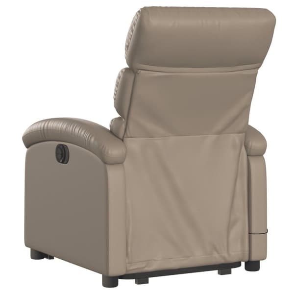 vidaXL massagestol med løftefunktion kunstlæder cappuccinofarvet