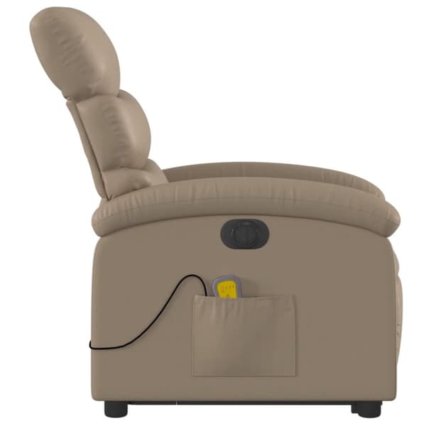 vidaXL massagestol med løftefunktion kunstlæder cappuccinofarvet
