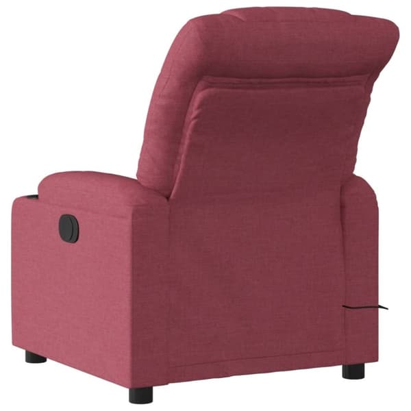 vidaXL Massagefåtölj vinröd tyg