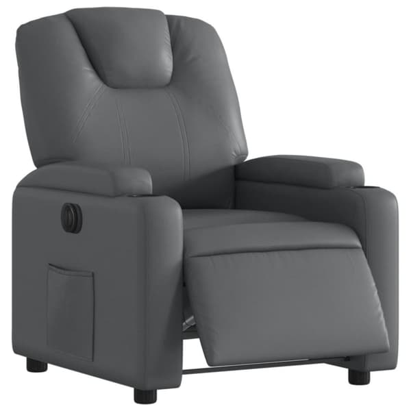 vidaXL Elektrisk reclinerfåtölj grå konstläder