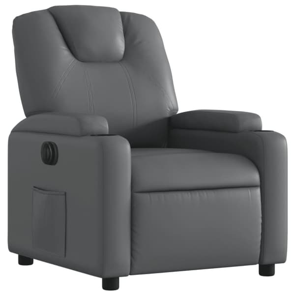 vidaXL Elektrisk reclinerfåtölj grå konstläder