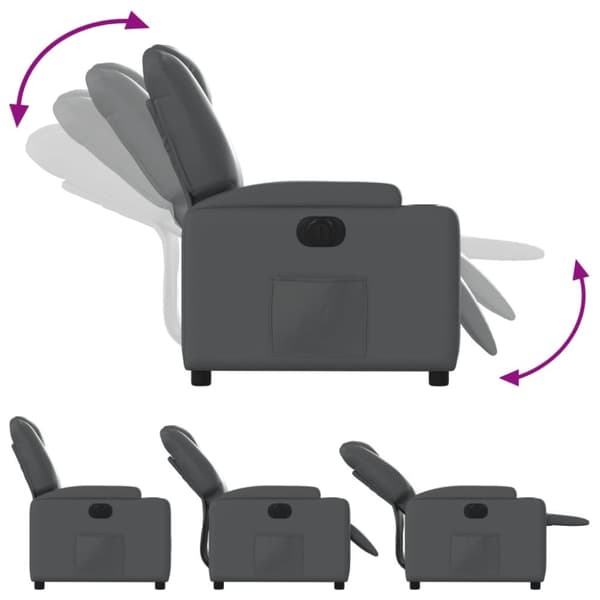 vidaXL Elektrisk reclinerfåtölj grå konstläder