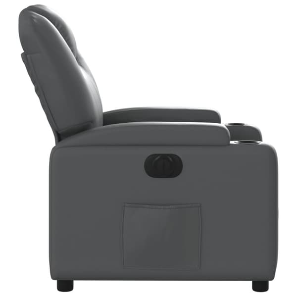 vidaXL Elektrisk reclinerfåtölj grå konstläder