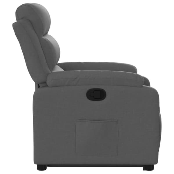vidaXL Reclinerfåtölj med uppresningshjälp mörkgrå tyg
