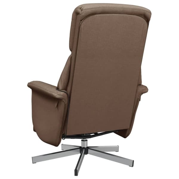 vidaXL Massagefåtölj med fotstöd brun tyg
