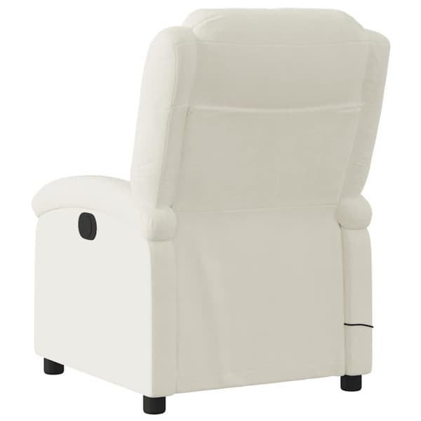vidaXL Elektrisk massagefåtölj gräddvit sammet