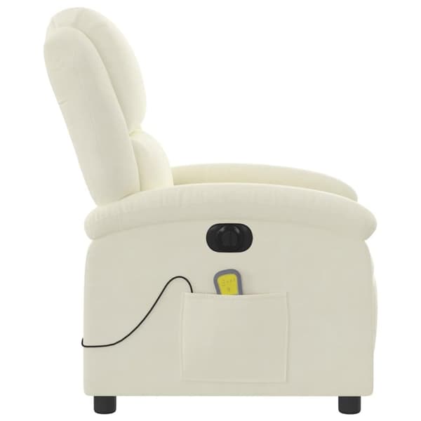 vidaXL Elektrisk massagefåtölj gräddvit sammet