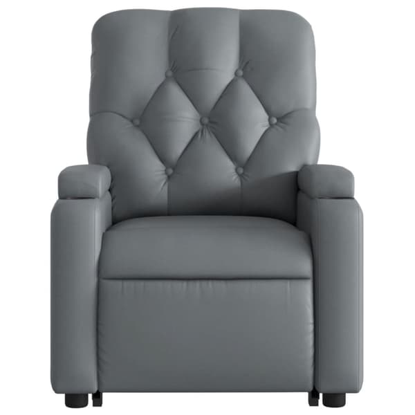 vidaXL Reclinerfåtölj med uppresningshjälp grå konstläder
