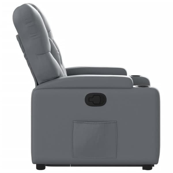 vidaXL Reclinerfåtölj med uppresningshjälp grå konstläder