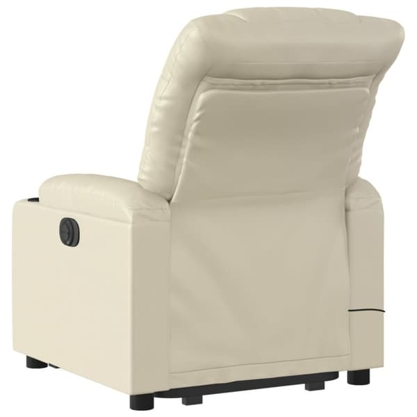 vidaXL Massagefåtölj med uppresningshjälp gräddvit konstläder