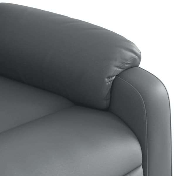 vidaXL Massagefåtölj med uppresningshjälp Grå konstläder