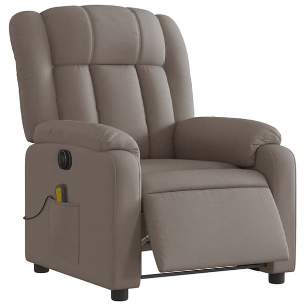 vidaXL Elektrisk massagefåtölj taupe tyg