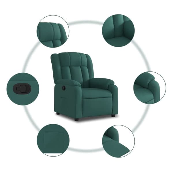 vidaXL Reclinerfåtölj mörkgrön tyg