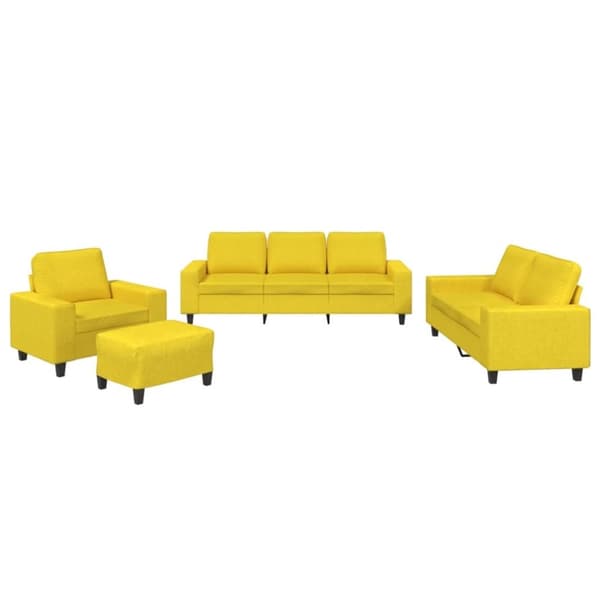 vidaXL sofasæt 4 dele stof lysegul