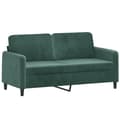 Miniatyrbillede 3 af 8: vidaXL sofasæt 2 dele med puder velour mørkegrøn