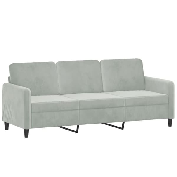 vidaXL sofasæt 3 dele med puder velour lysegrå