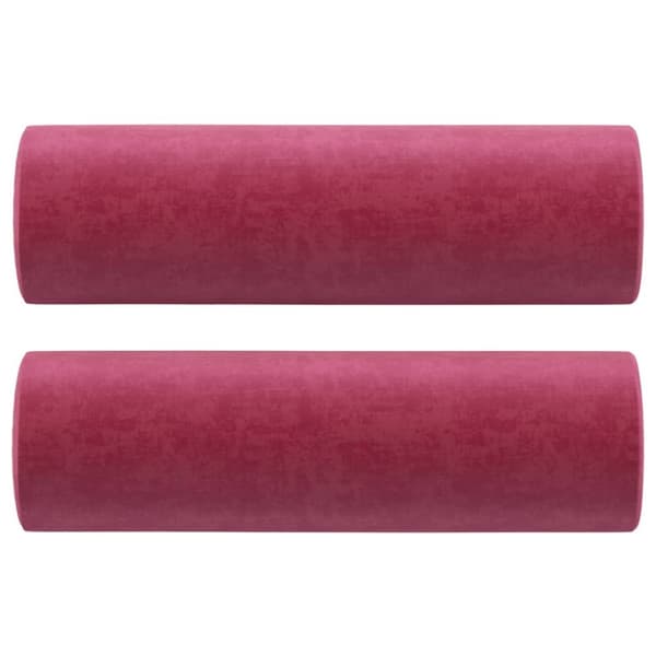 vidaXL 3-personers sofa med pyntepuder 180 cm velour vinrød