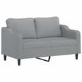 Miniatyrbillede 5 af 9: vidaXL sofasæt 2 dele med puder stof lysegrå