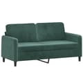 Miniatyrbillede 3 af 10: vidaXL sofasæt 3 dele med puder velour mørkegrøn