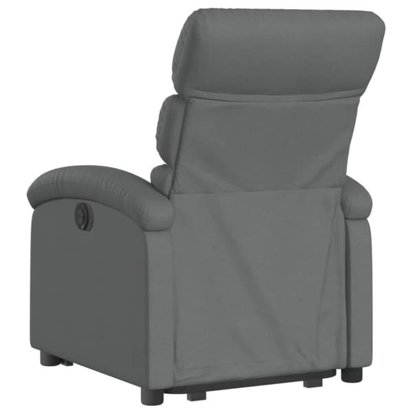 vidaXL Reclinerfåtölj med uppresningshjälp mörkgrå tyg