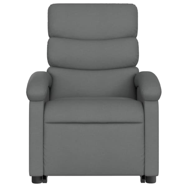vidaXL Reclinerfåtölj med uppresningshjälp mörkgrå tyg