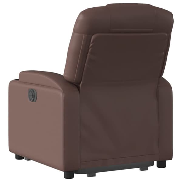 vidaXL Reclinerfåtölj med uppresningshjälp brun konstläder