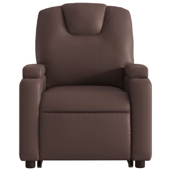 vidaXL Reclinerfåtölj med uppresningshjälp brun konstläder