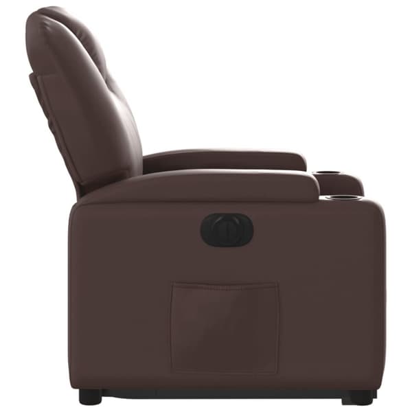 vidaXL Reclinerfåtölj med uppresningshjälp brun konstläder