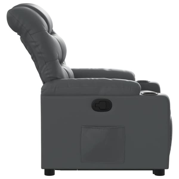 vidaXL Reclinerfåtölj med uppresningshjälp grå konstläder