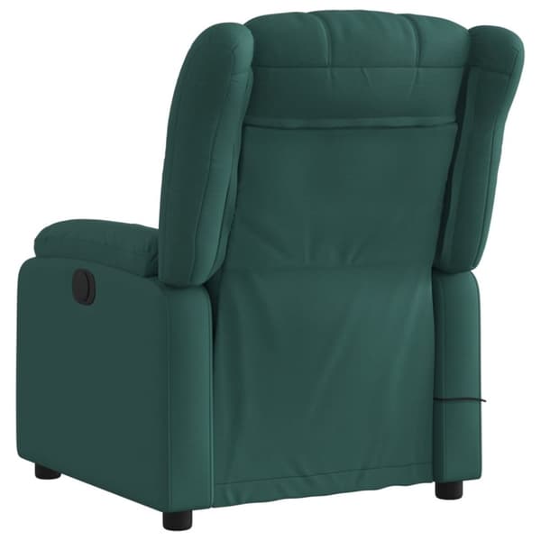 vidaXL Elektrisk massagefåtölj mörkgrön tyg
