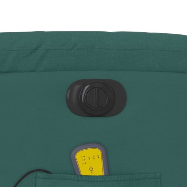 vidaXL Elektrisk massagefåtölj mörkgrön tyg