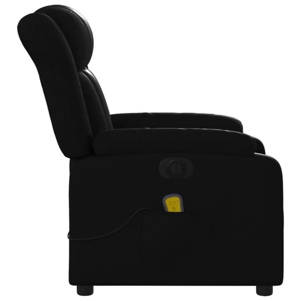 vidaXL Elektrisk massagefåtölj svart konstläder