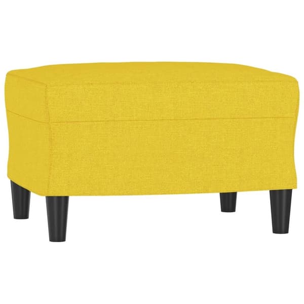 vidaXL 3-sitssoffa med fotpall Ljusgul 180 cm tyg