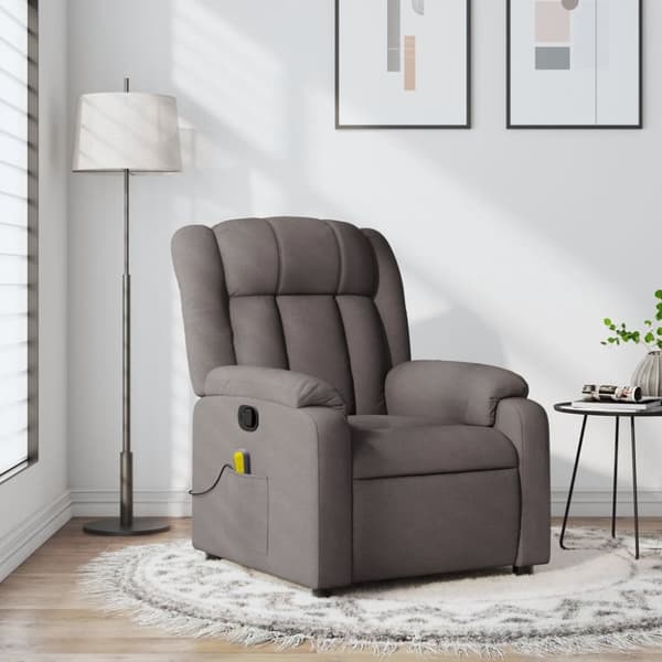vidaXL massagestol stof gråbrun