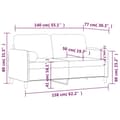 Miniatyrbillede 7 af 8: vidaXL 2-personers sofa med pyntepuder 140 cm velour brun