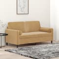 Miniatyrbillede 8 af 8: vidaXL 2-personers sofa med pyntepuder 140 cm velour brun