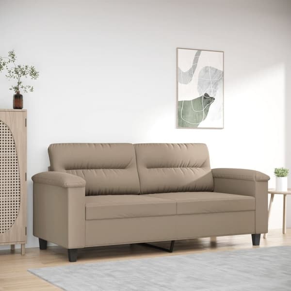 vidaXL 2-personers sofa 140 cm mikrofiberstof gråbrun