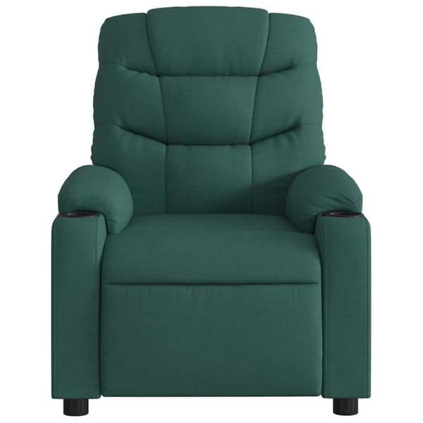 vidaXL Elektrisk massagefåtölj mörkgrön tyg