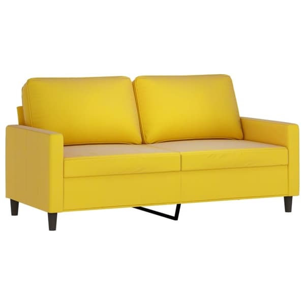 vidaXL sofasæt 2 dele med hynder velour gul