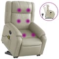 Miniatyrbillede 2 af 10: vidaXL løftestol med massagefunktion kunstlæder cremefarvet
