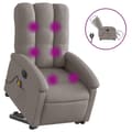 Miniatyrbild 1 av 8: vidaXL Elektrisk massagefåtölj med uppresningshjälp taupe tyg