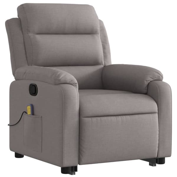 vidaXL Massagefåtölj med uppresningshjälp taupe tyg