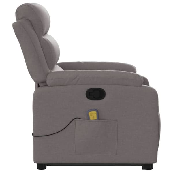 vidaXL Massagefåtölj med uppresningshjälp taupe tyg