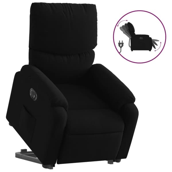 vidaXL Elektrisk reclinerfåtölj med uppresningshjälp svart tyg