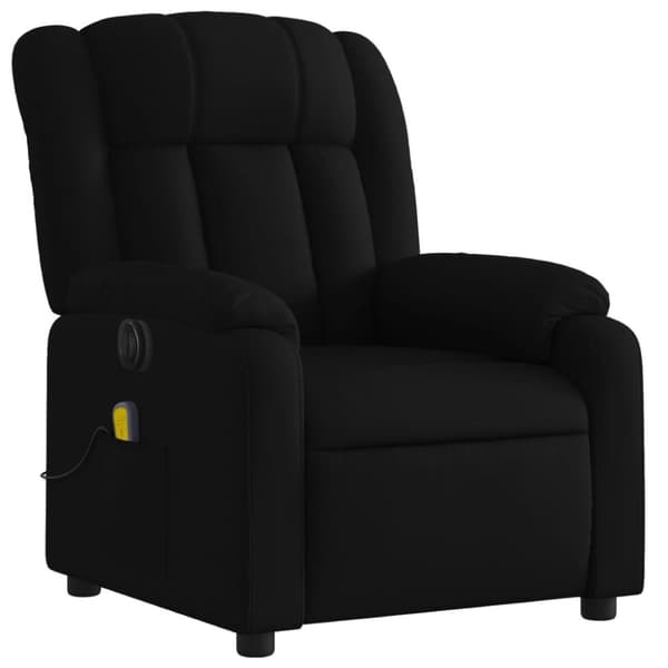 vidaXL Elektrisk massagefåtölj med uppresningshjälp svart tyg