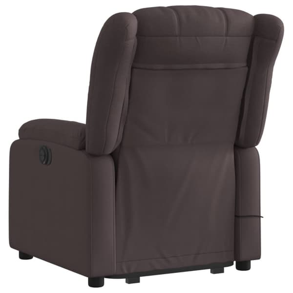 vidaXL Massagefåtölj med uppresningshjälp mörkbrun tyg