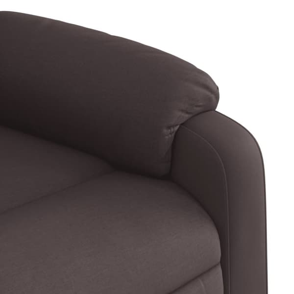 vidaXL Massagefåtölj med uppresningshjälp mörkbrun tyg