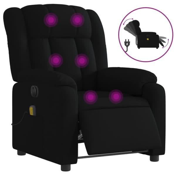vidaXL eldrevet massagestol stof sort
