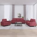 Miniatyrbillede 8 af 8: vidaXL sofasæt 3 dele stof vinrød